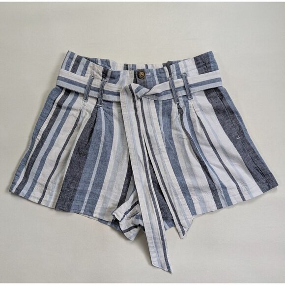 Abercrombie & Fitch Linen Blend Paperbag Waist Pleated Shorts Size Small Women's - Picture 2 of 9